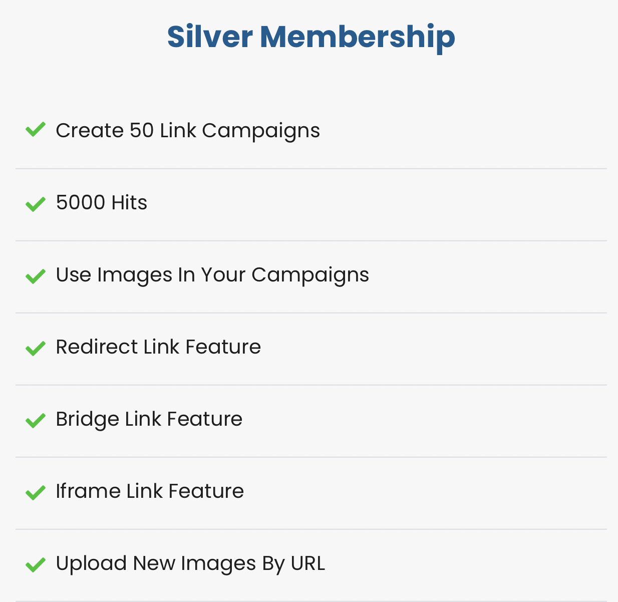 Silver Membership Benefits